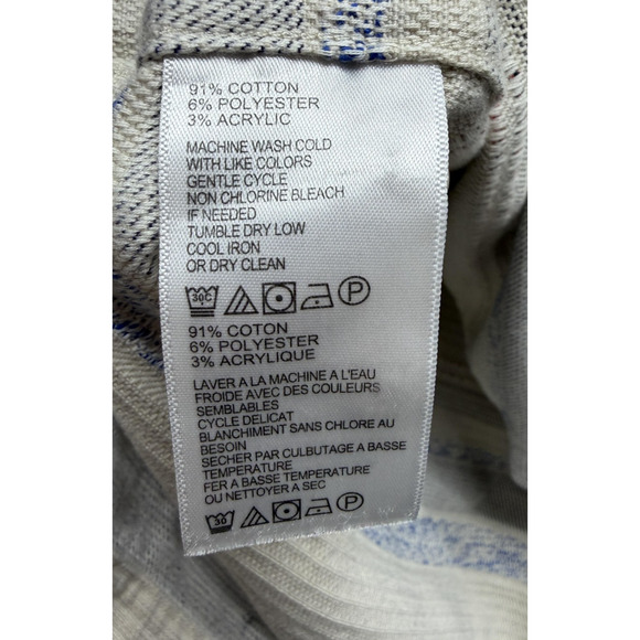 Tommy Bahama Shirt Mens XL Beige Blue Woven Stripe Button Front Casual - Picture 8 of 13